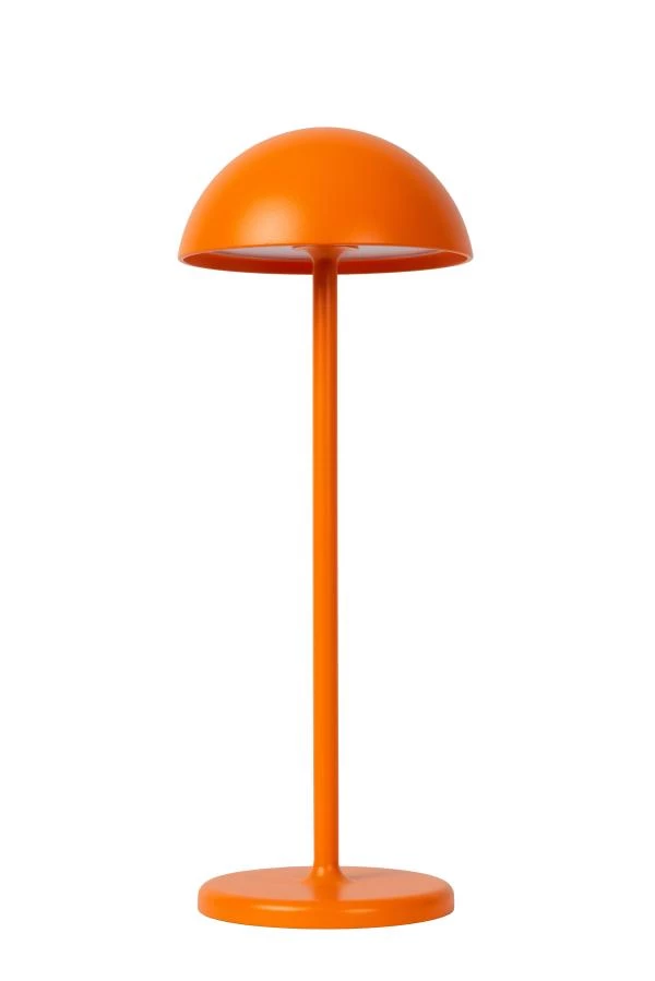 Lucide JOY - Lampe de table Rechargeable Intérieur/Extérieur - Batterie/Piles - Ø 12 cm - LED Dim. - 1x1,5W 3000K - IP54 - Orange - éteint